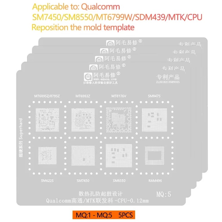 STENCIL MTK QUALCOM MQ1-MQ5 AMAOE