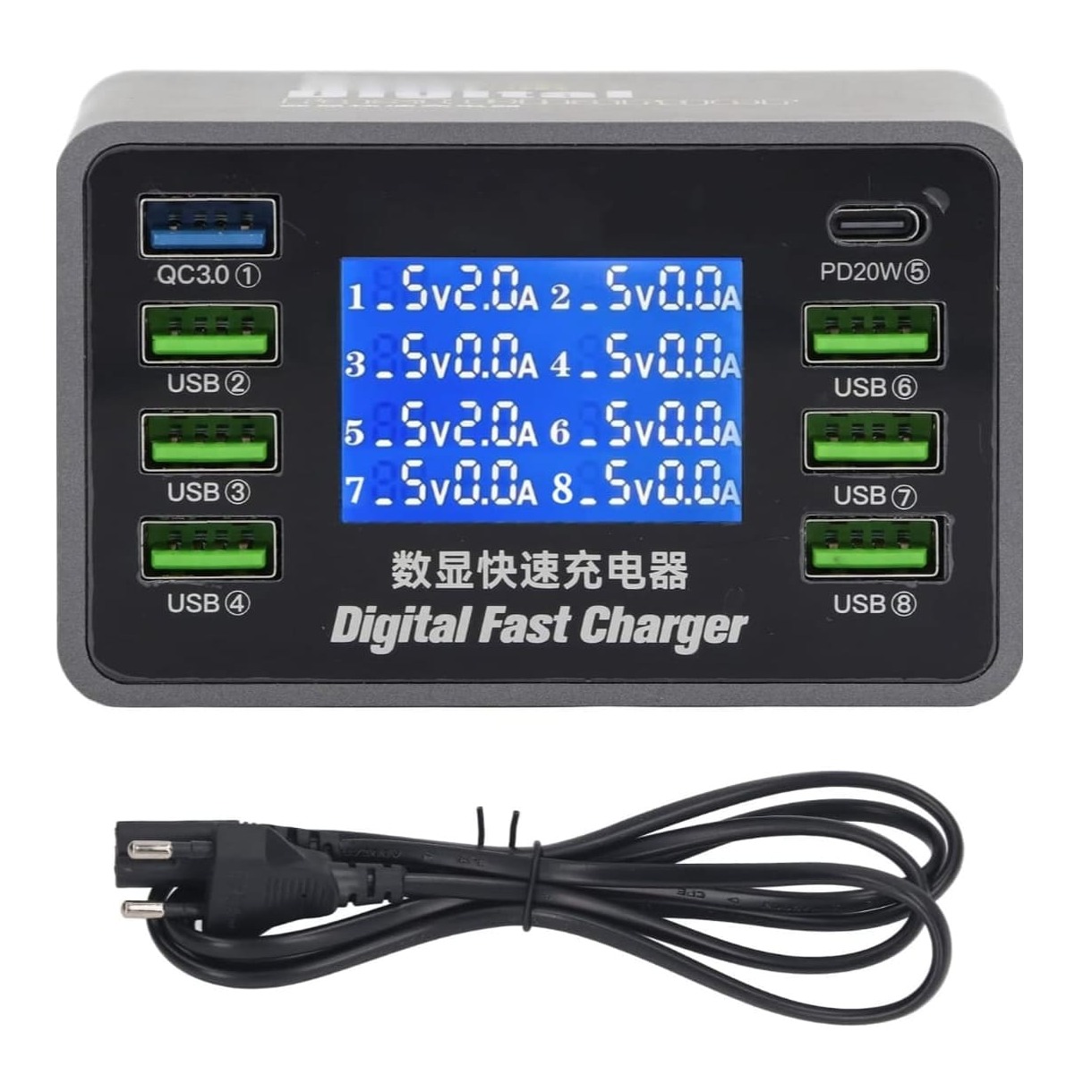 CARGADOR DIGITAL MULTIPUERTO ICHARGE 8C MECHANIC
