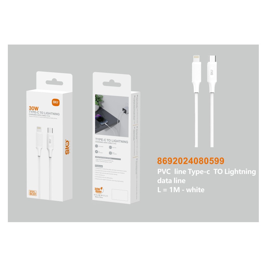 SIO SC01 CABLE TIPO C- LIGHTNING BLANCO