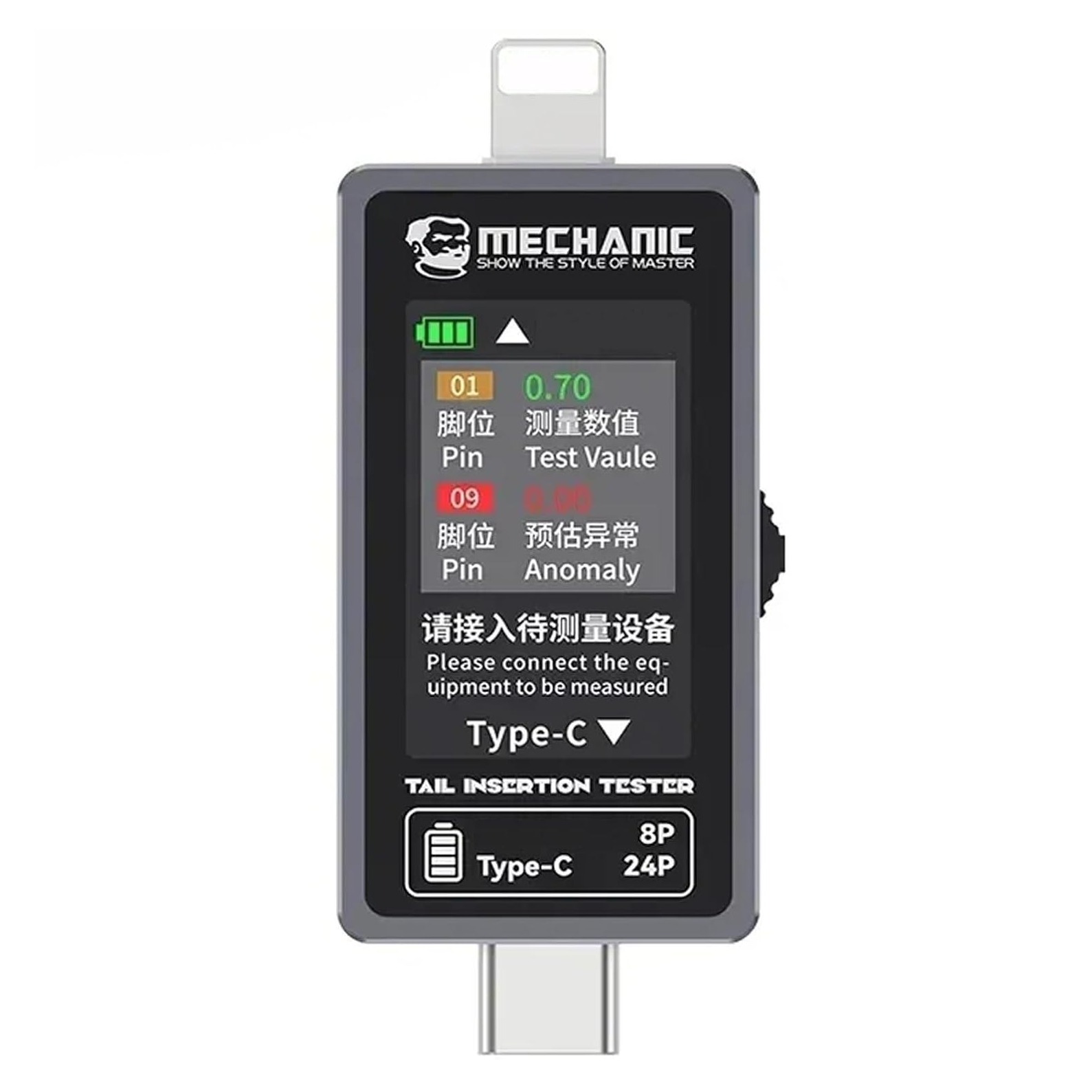 TESTER CARGA T-824 TIPO C - LIGHTNING MECHANIC