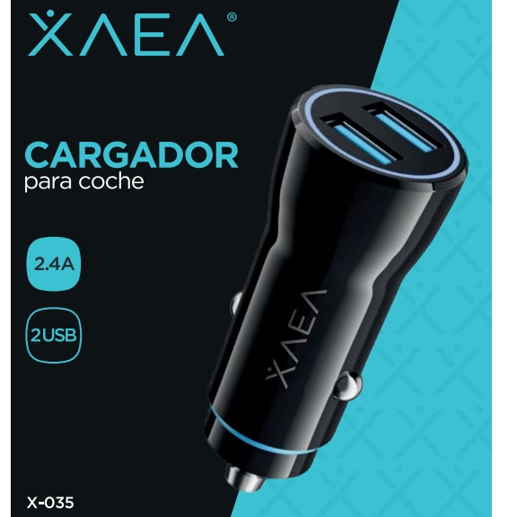 XAEA CARGADOR COCHE USB X-035 2,4A