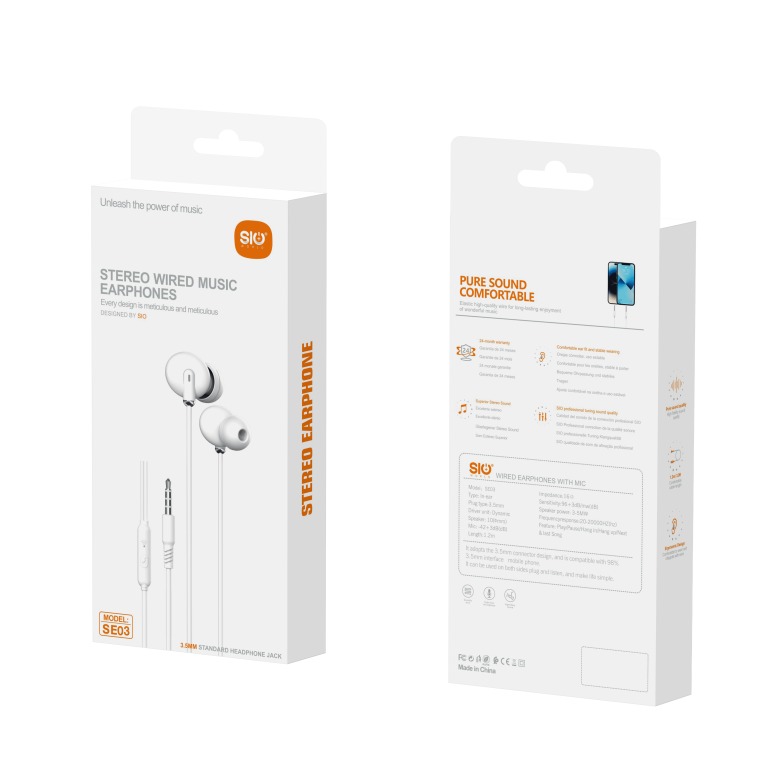 SIO SE03 AURICULARES JACK 3.5MM BLANCO
