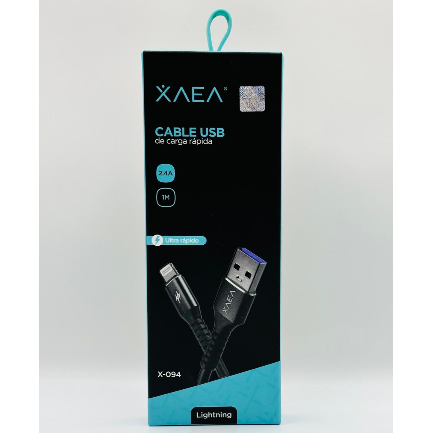 XAEA CABLE USB X-094 LIGHTENING 3A NEGRO 1M