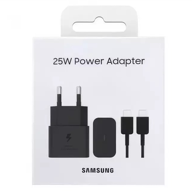 SAMSUNG CARGADOR Y CABLE 25W TIPO C - C NEGRO