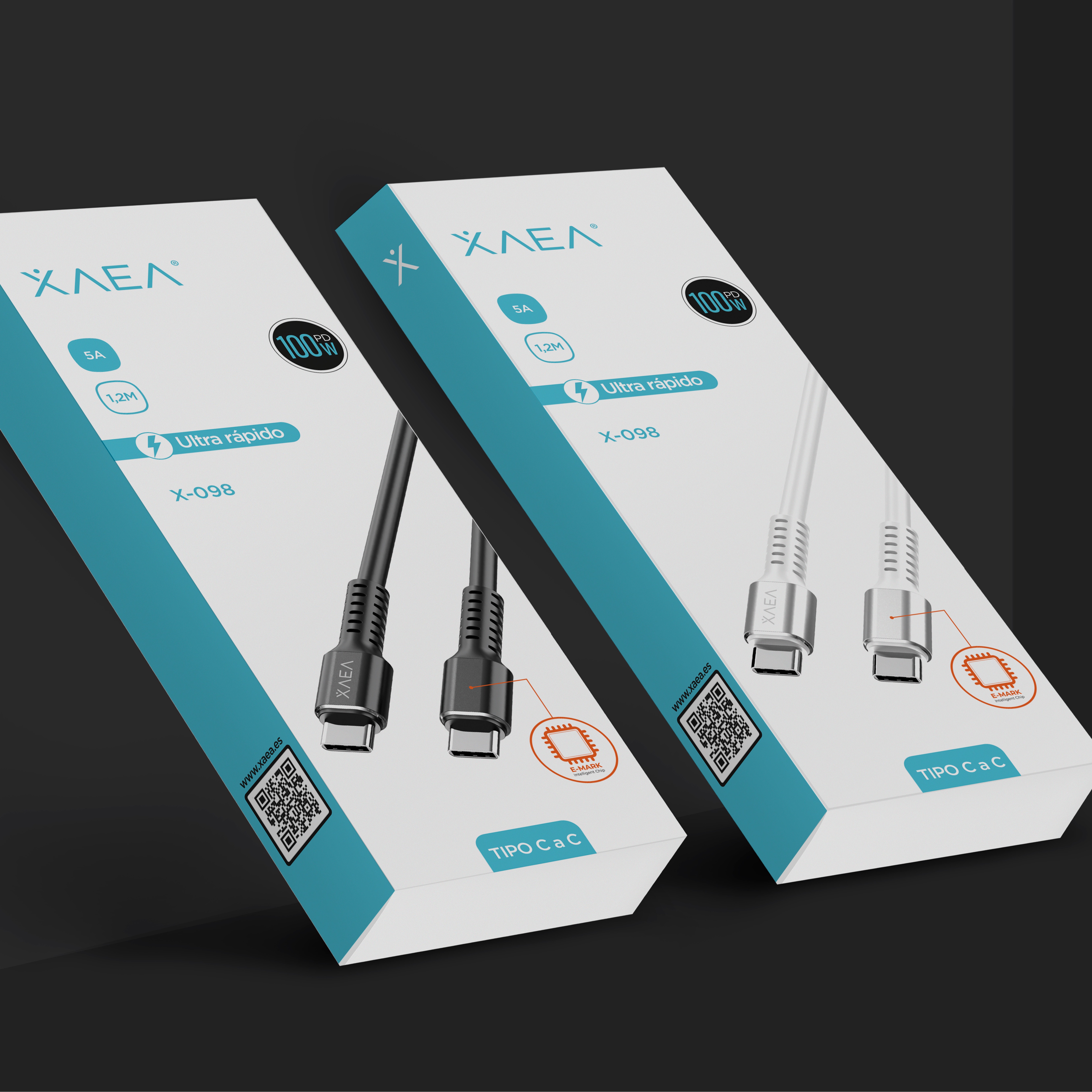 XAEA TIPO C-C 1,2M X-098 CABLE BLANCO 100W