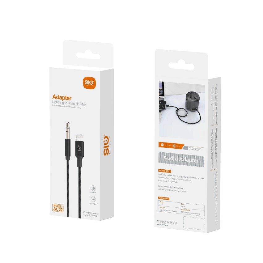 SIO SC22 ADAPTADOR L-JACK MACHO 3.5MM/ 1.5M