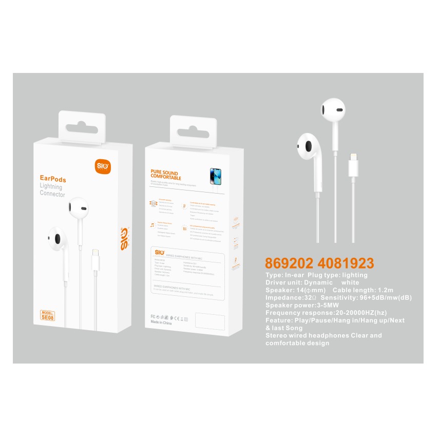 SIO SE08 AURICULAR LIGHTNING ORI