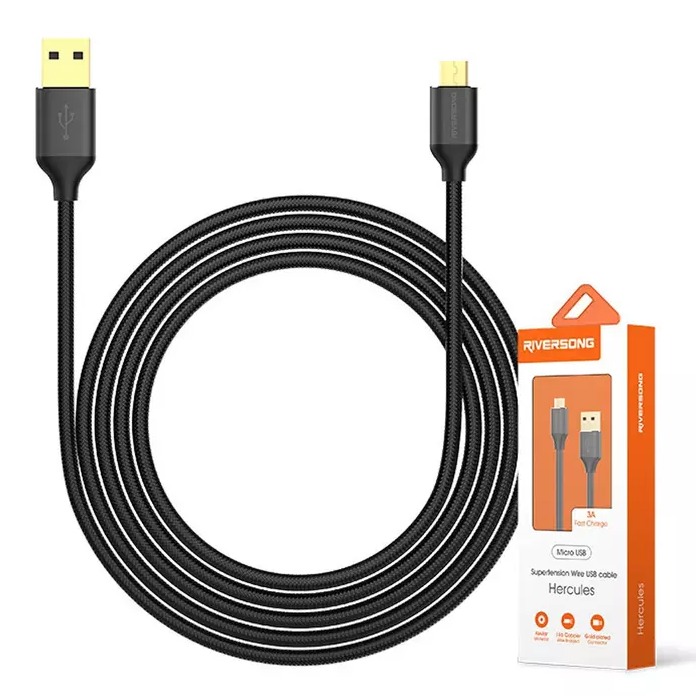 RIVERSONG CABLE MICROUSB CARGA RAPIDA 3A 1M CM31
