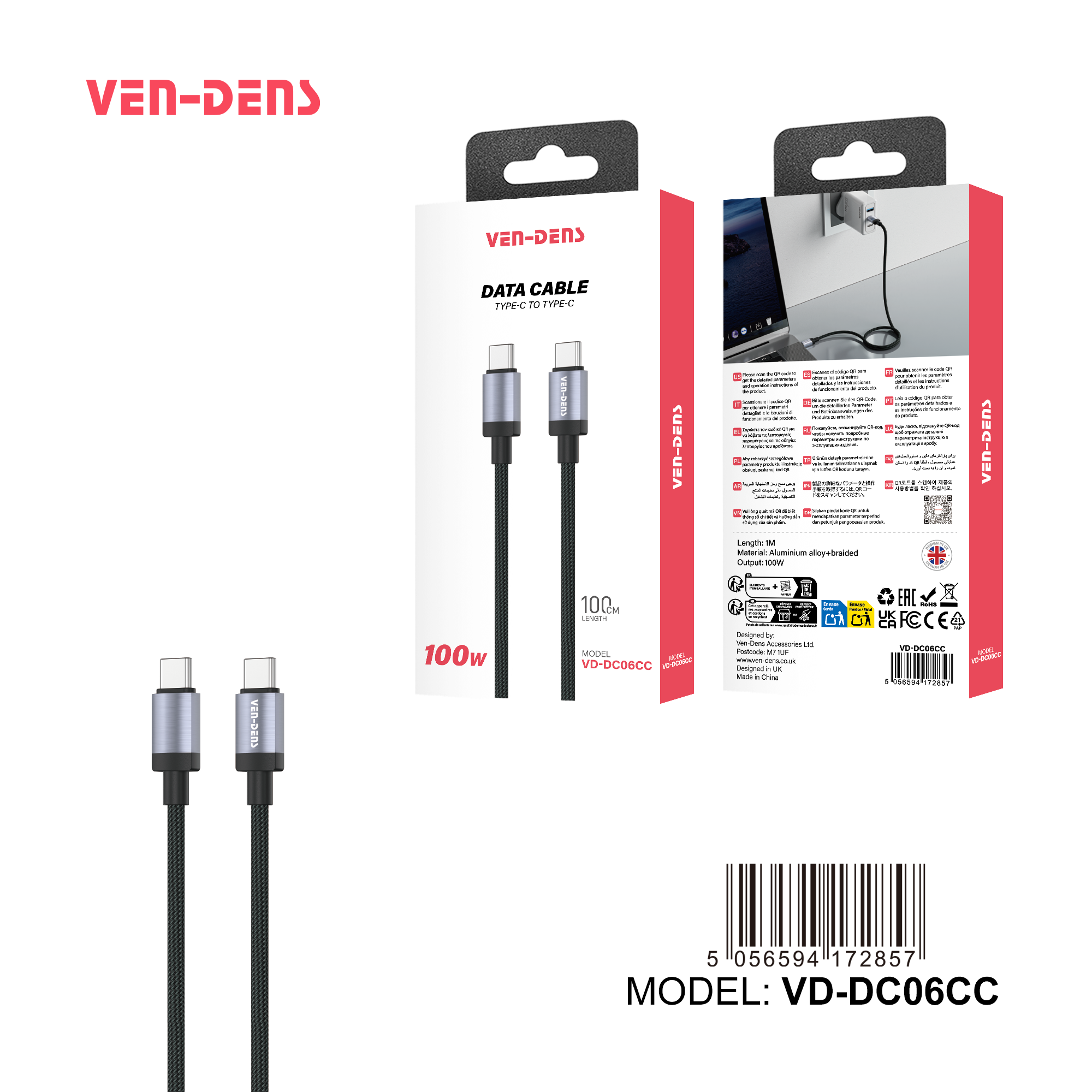 VEN-DENS CABLE DC22CC 60W C-C BLANCO